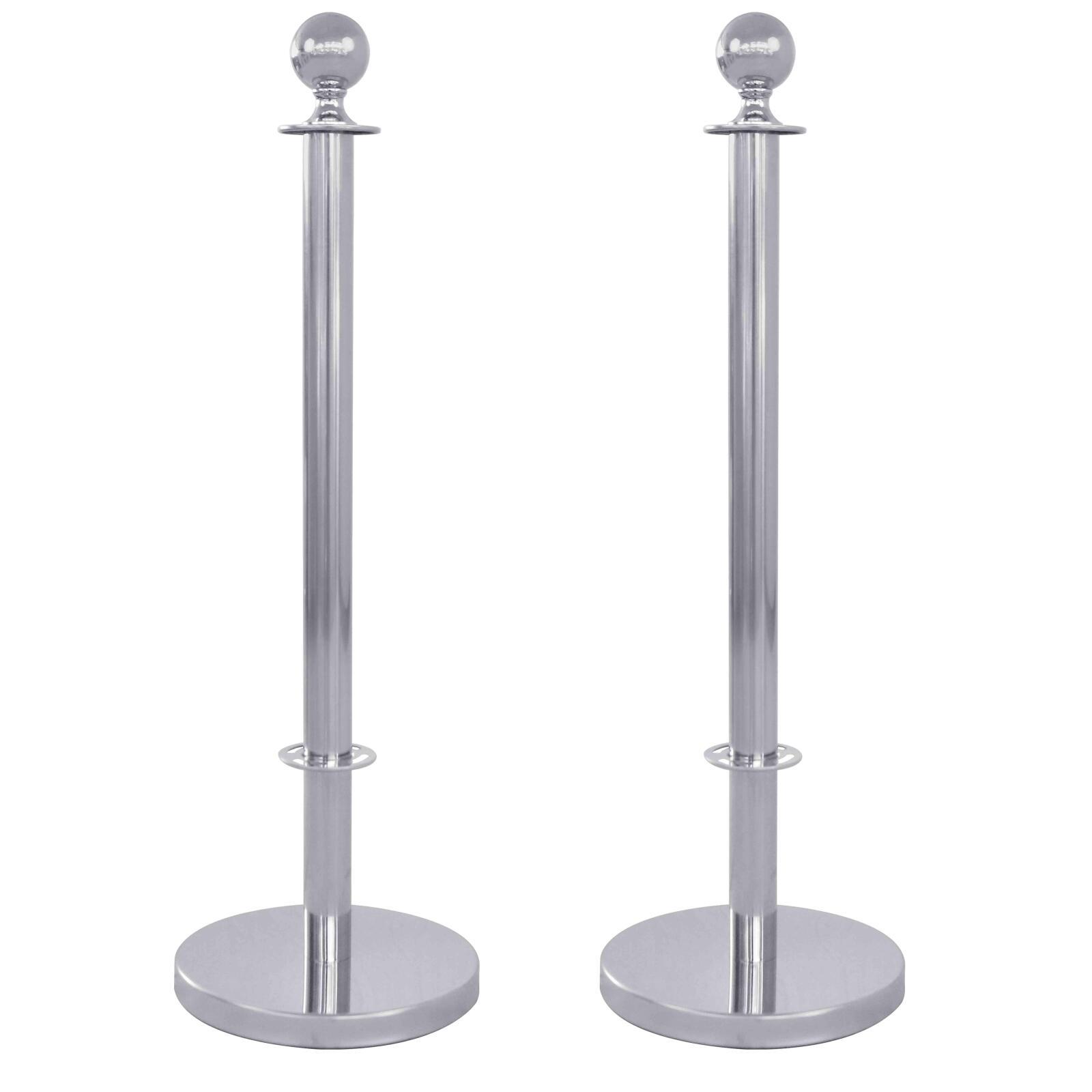 2 verchromte Terrassentrennpfosten