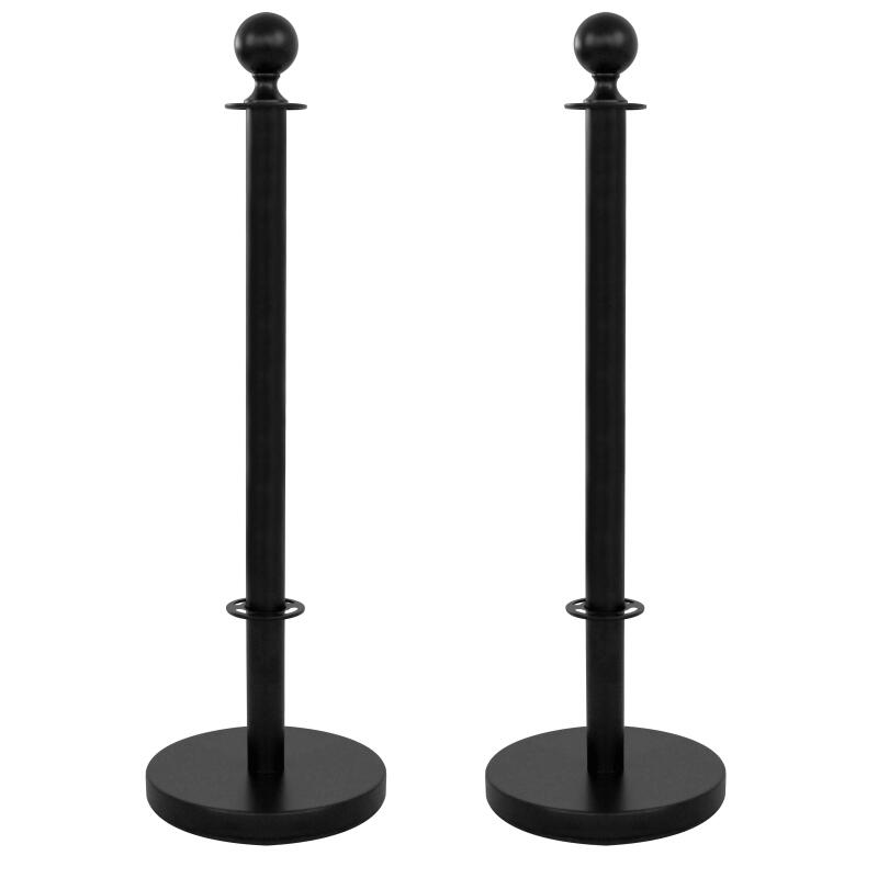 2 schwarze Terrassentrennpfosten