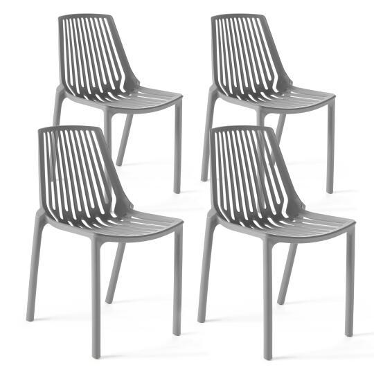 Set von 4 Gartenstühlen aus Kunststoff