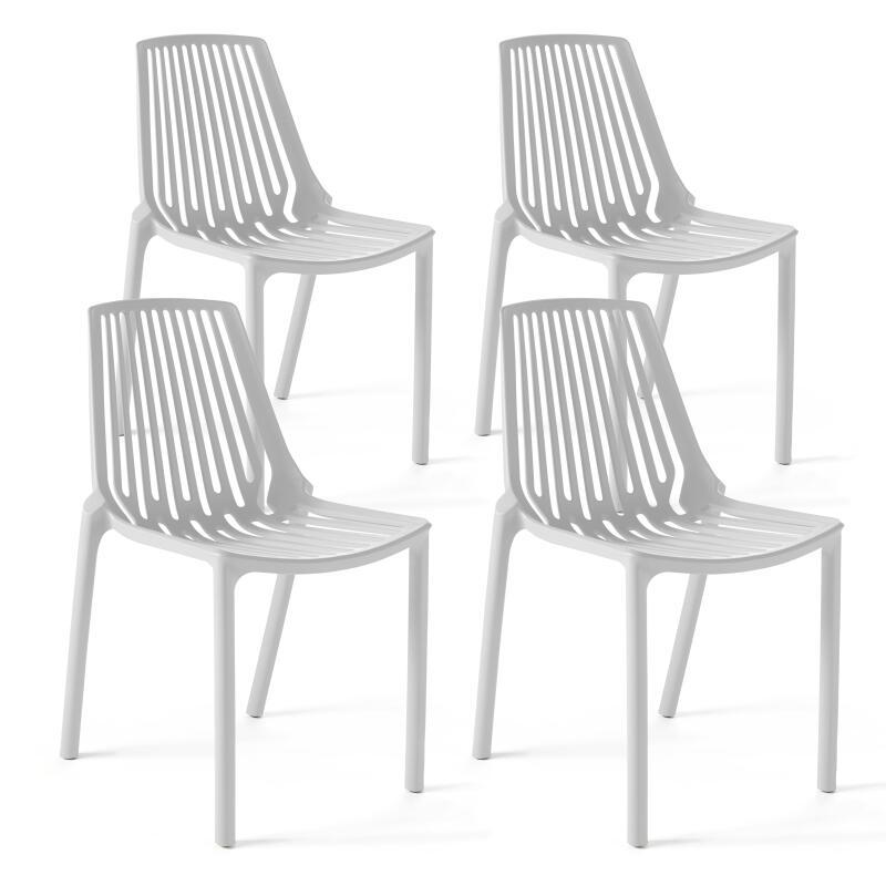 Set von 4 Gartenstühlen aus Kunststoff 