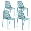 Set von 4 Gartenstühlen aus Kunststoff 