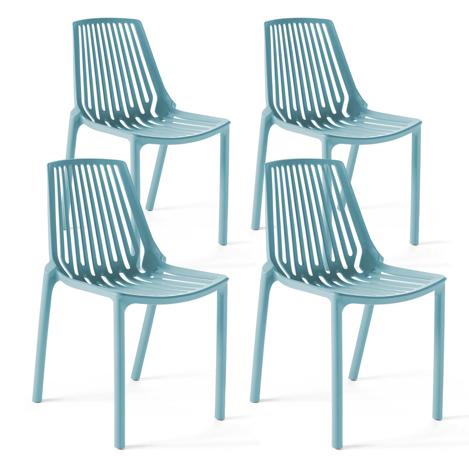 Set von 4 Gartenstühlen aus Kunststoff 