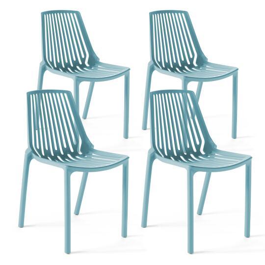 Set von 4 Gartenstühlen aus Kunststoff 