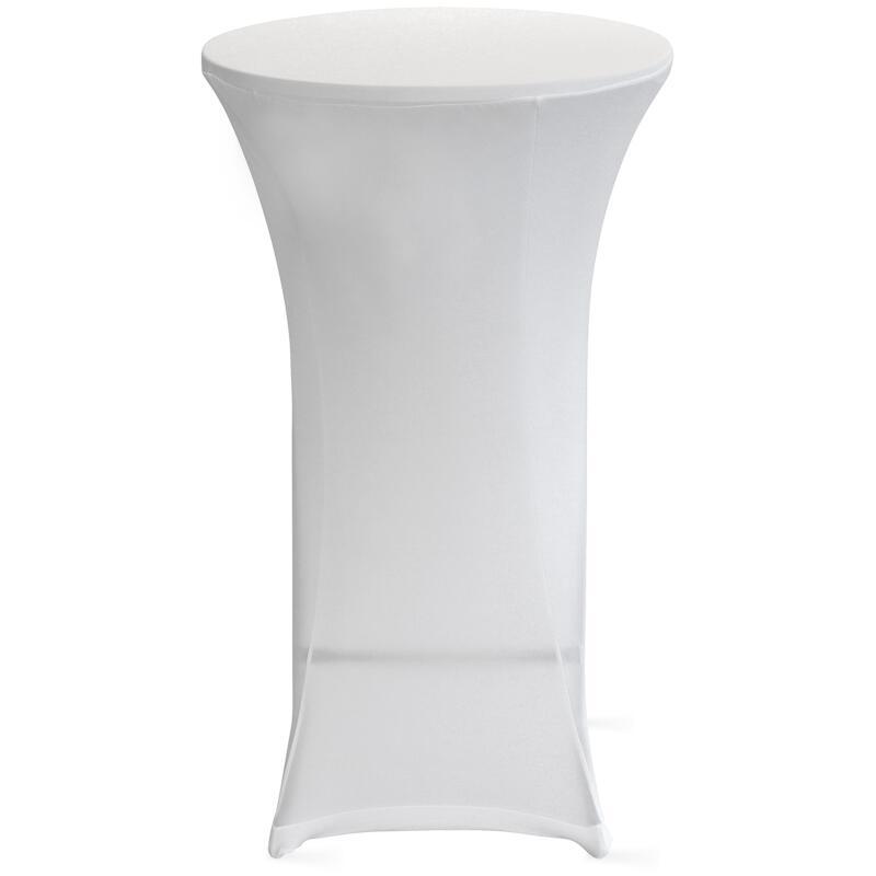 Weiße Steh-Esstischabdeckung 110 x 60 cm