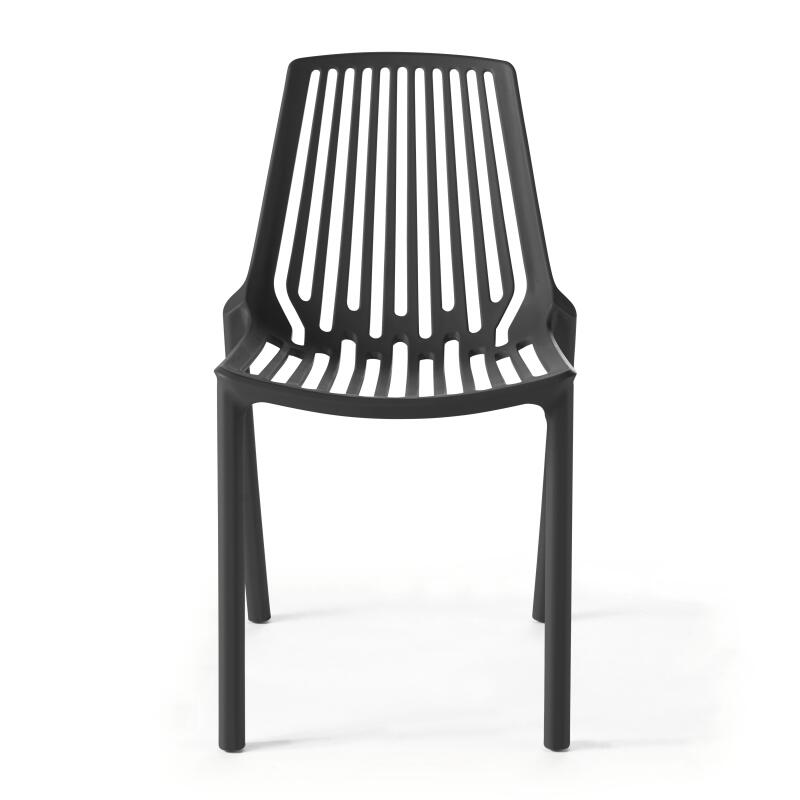 Set von 4 Gartenstühlen aus Kunststoff 