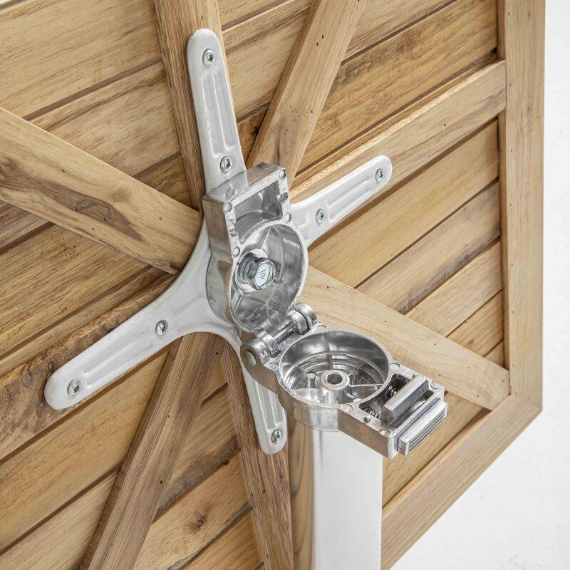 Klappbarer Terrassentisch und 2 Stühle aus Aluminium und Holz