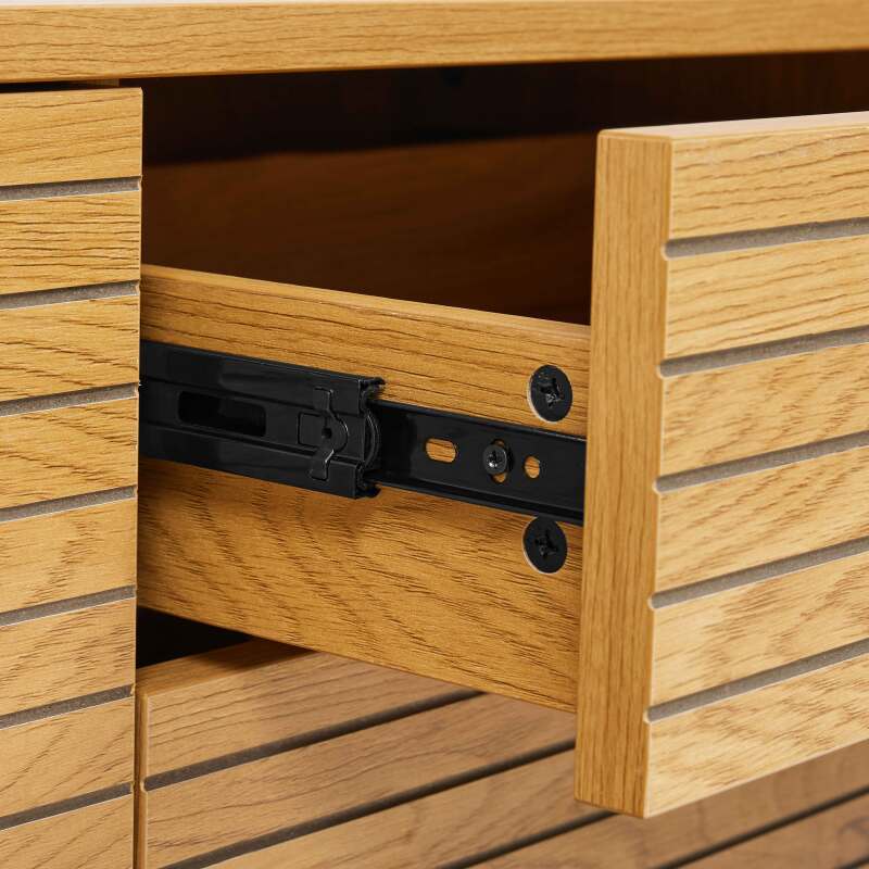 Büfett mit 2 Türen und 3 Schubladen aus Stahl und MDF mit FSC®-Melamindekor