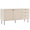 Büfett 2 Türen und 3 Schubladen aus Stahl und MDF FSC® Melamindekor 150 cm