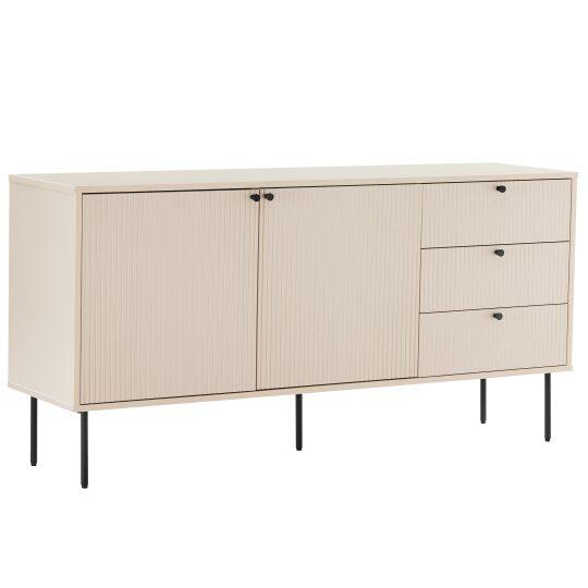 Sideboard 2 Türen, 3 Schubladen mit Lamellenoptik, 150 cm | Oviala