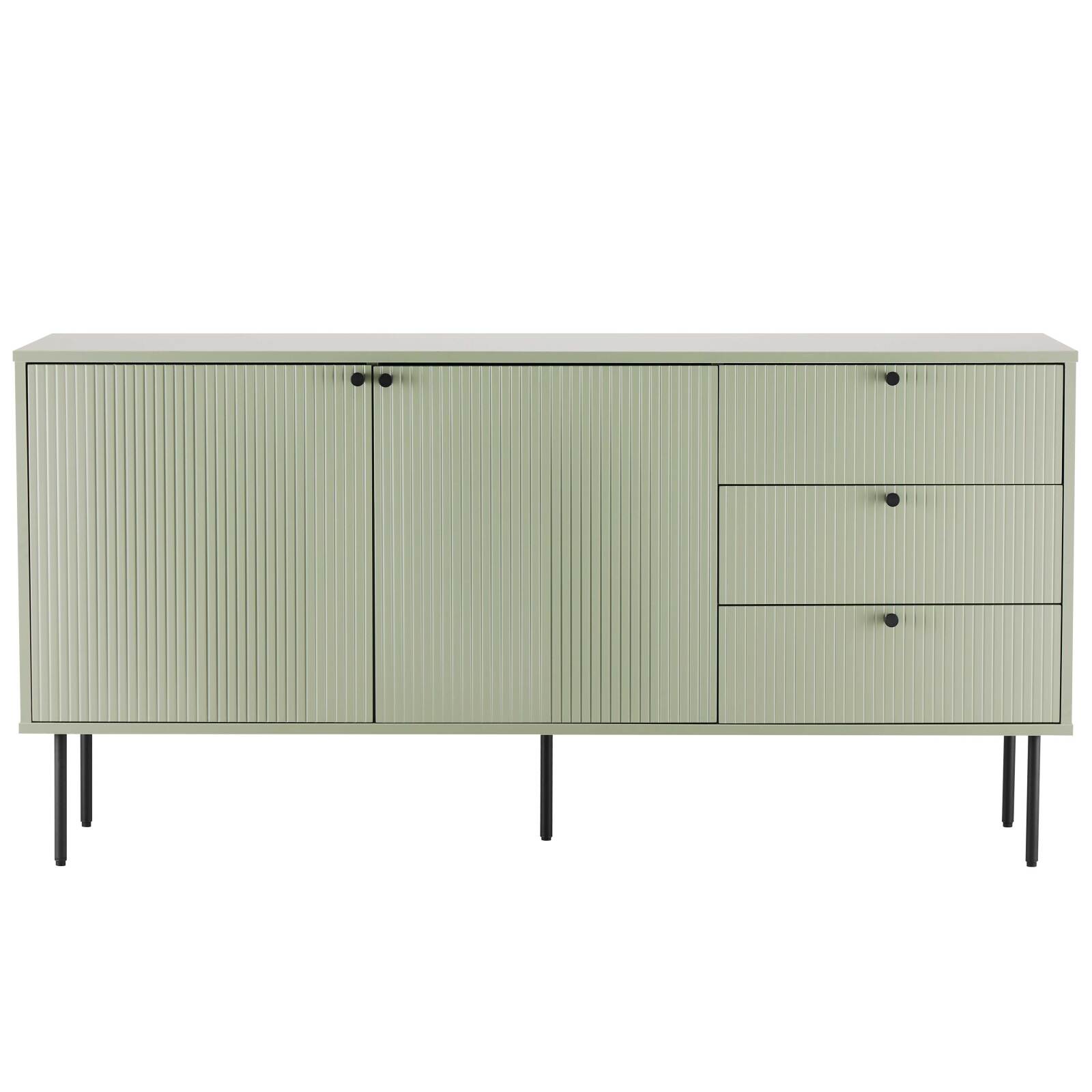 Büfett 2 Türen und 3 Schubladen aus Stahl und MDF FSC® Melamindekor 150 cm