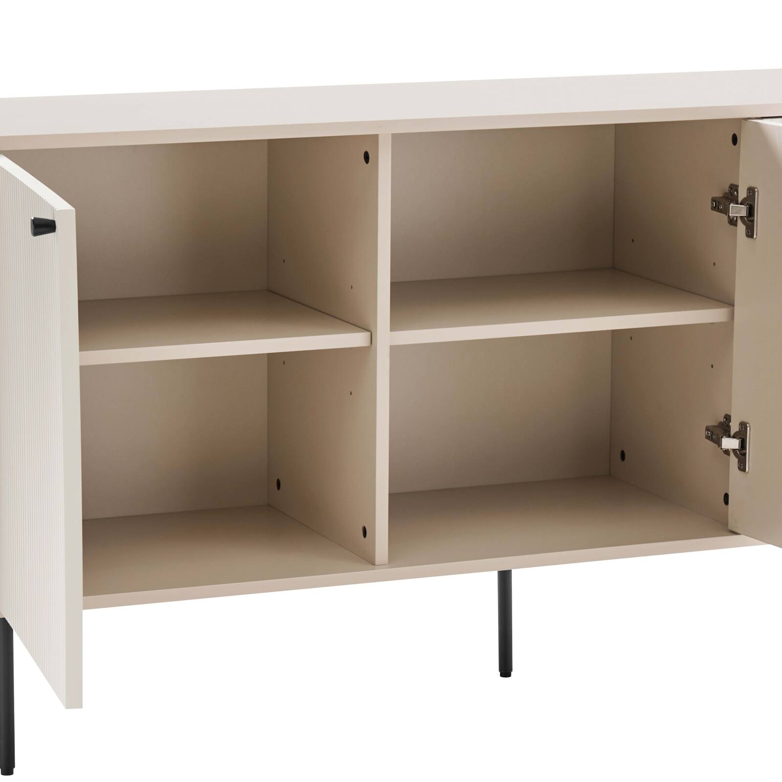 Büfett 2 Türen und 3 Schubladen aus Stahl und MDF FSC® Melamindekor 150 cm