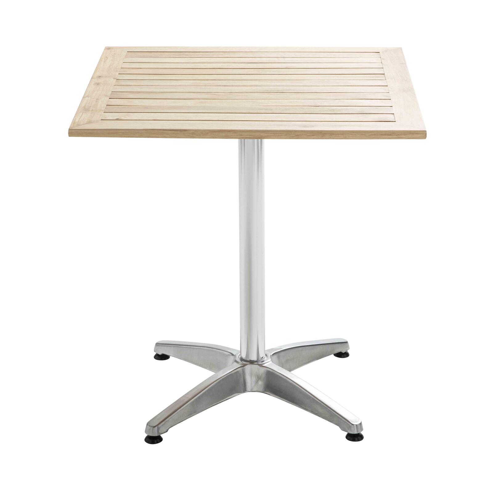 Klappbarer Terrassentisch aus Aluminium und Holz Klappbarer Terrassentisch aus Aluminium und Holz
