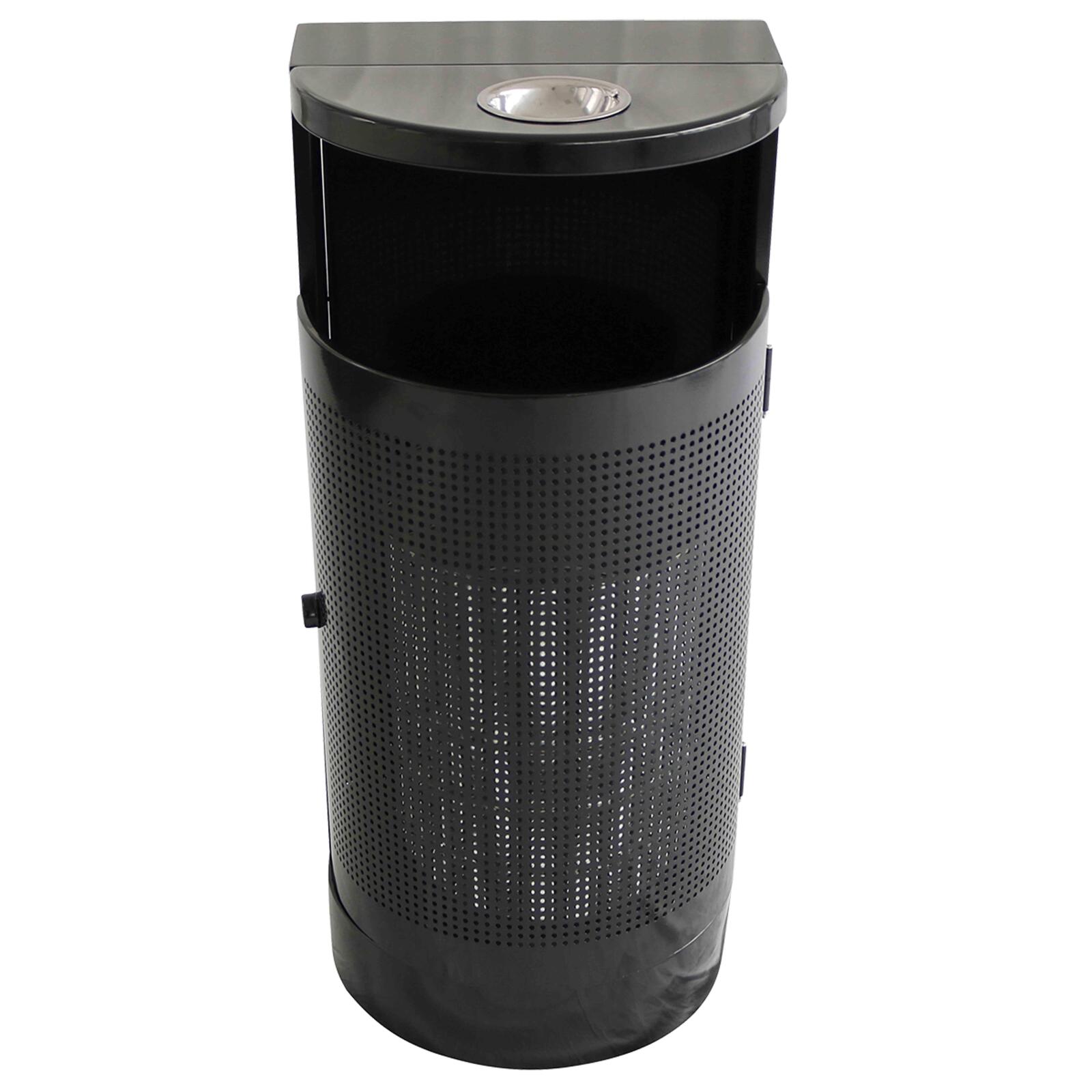 Wandmontierter Mülleimer und Aschenbecher aus Stahl für den Außenbereich – 29 l Wandmontierter Mülleimer und Aschenbecher aus Stahl für den Außenbereich – 29 l