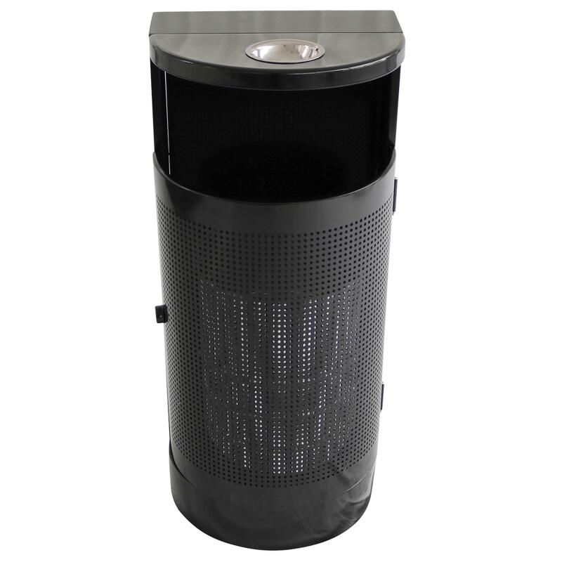 Wandmontierter Mülleimer und Aschenbecher aus Stahl für den Außenbereich – 29 l