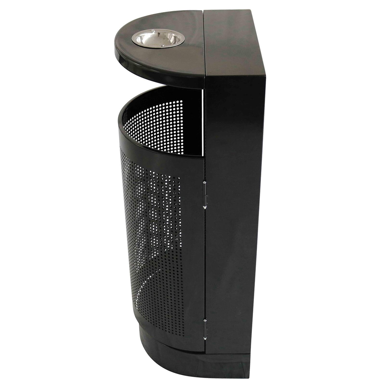 Wandmontierter Mülleimer und Aschenbecher aus Stahl für den Außenbereich – 29 l Wandmontierter Mülleimer und Aschenbecher aus Stahl für den Außenbereich – 29 l