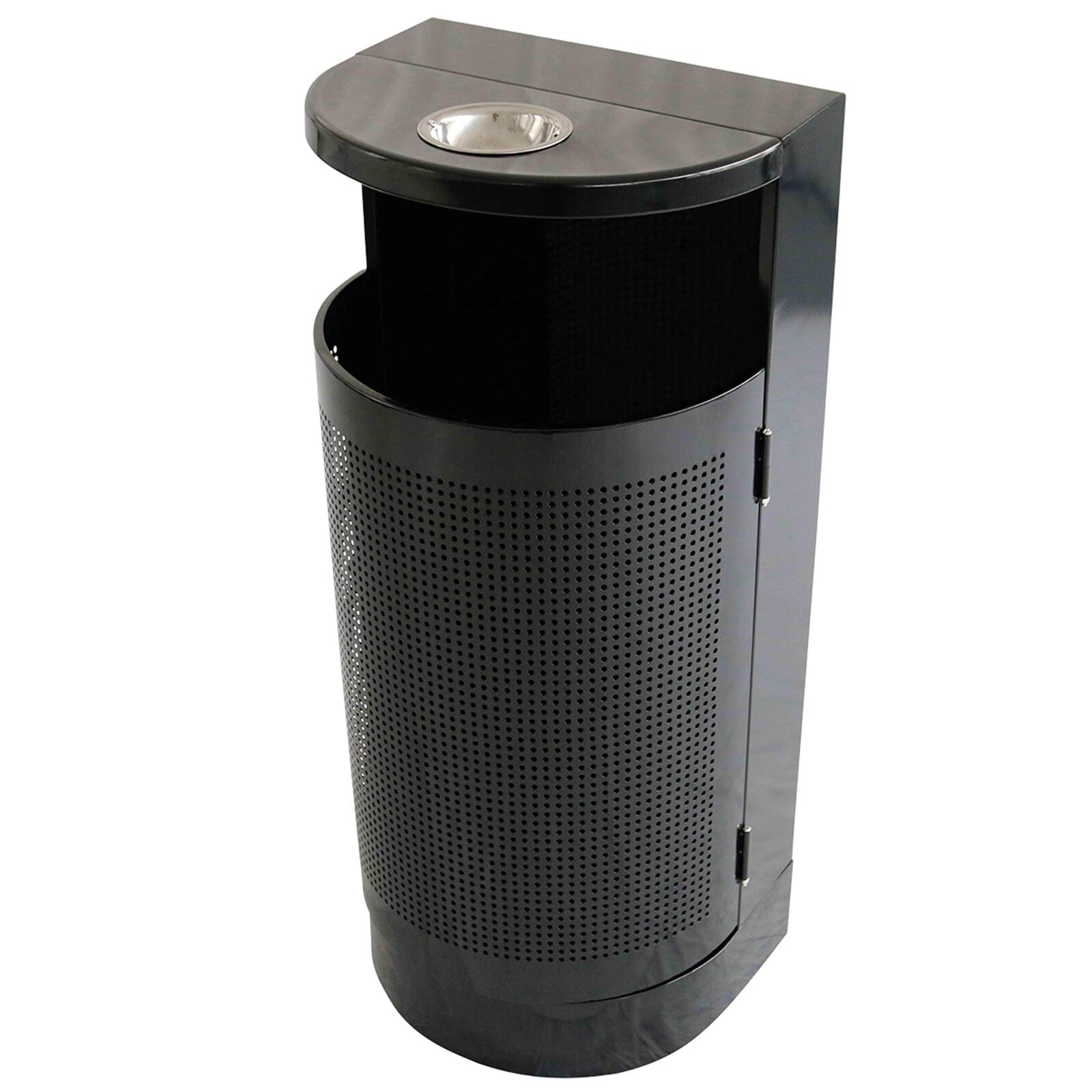 Wandmontierter Mülleimer und Aschenbecher aus Stahl für den Außenbereich – 29 l Wandmontierter Mülleimer und Aschenbecher aus Stahl für den Außenbereich – 29 l