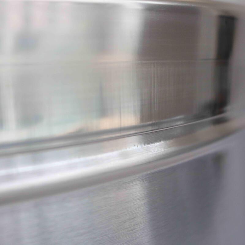 Runder Mülleimer aus Edelstahl – 240 l