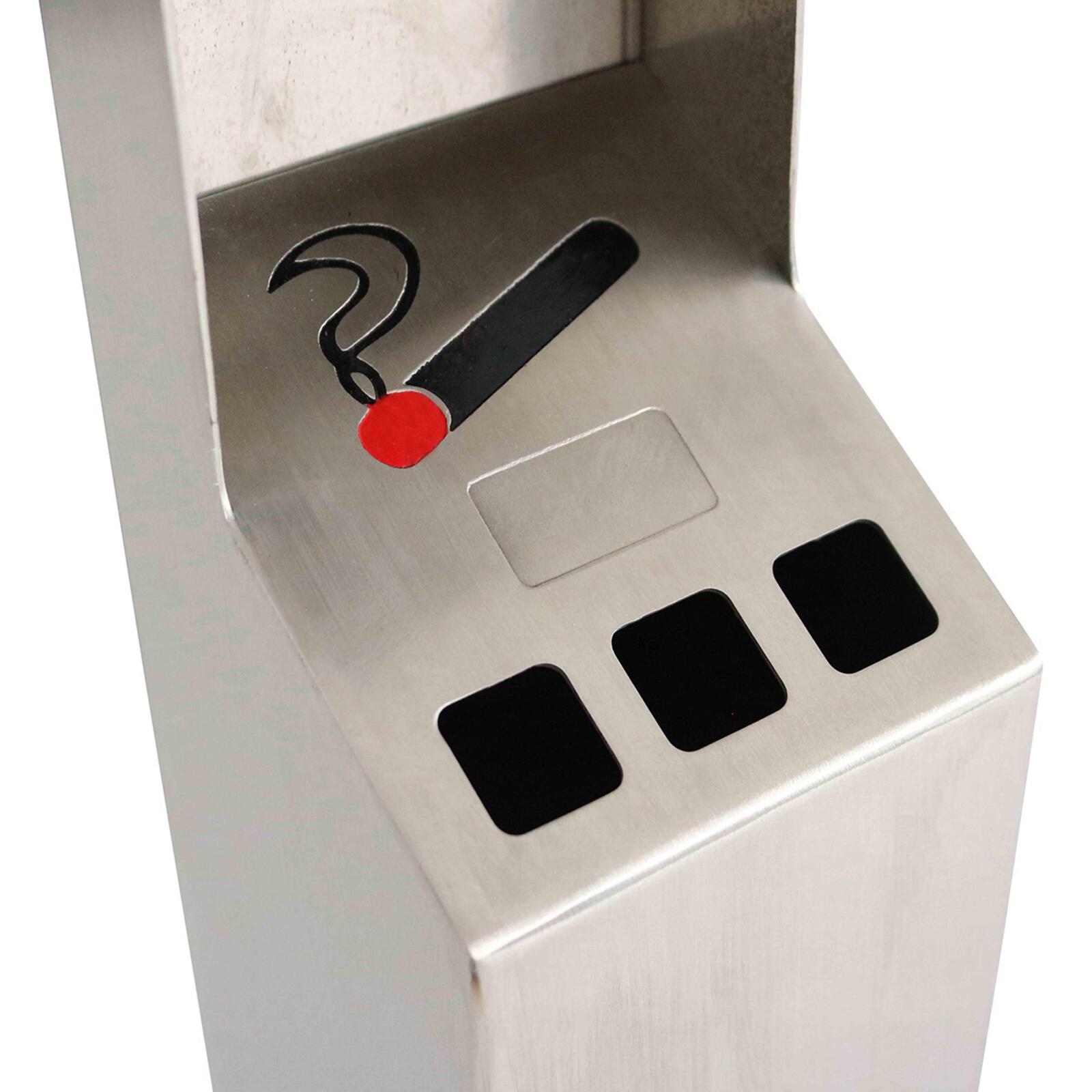 Wandaschenbecher aus Edelstahl für den Außenbereich Wandaschenbecher aus Edelstahl für den Außenbereich