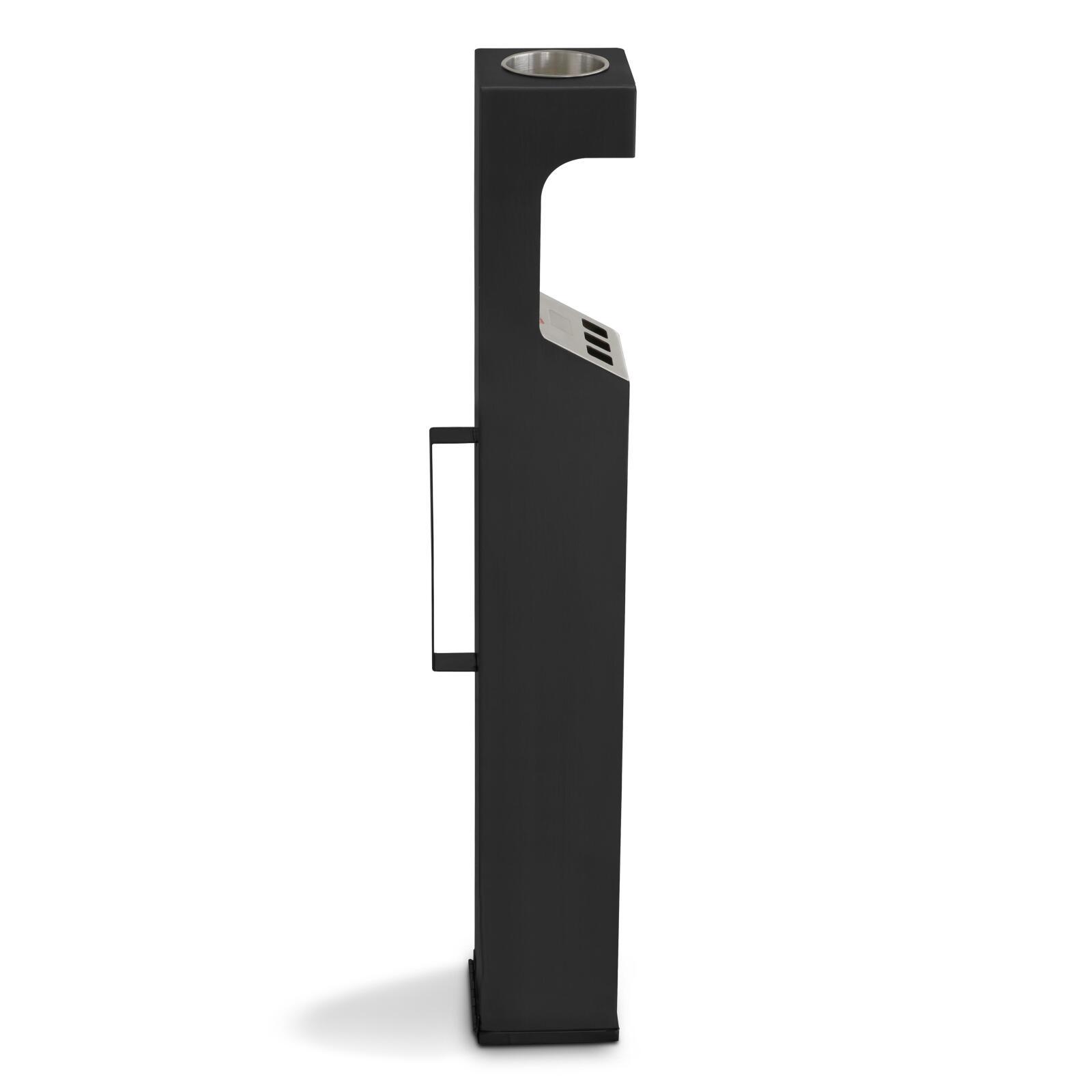 Wandaschenbecher für den Außenbereich aus schwarzem Stahl