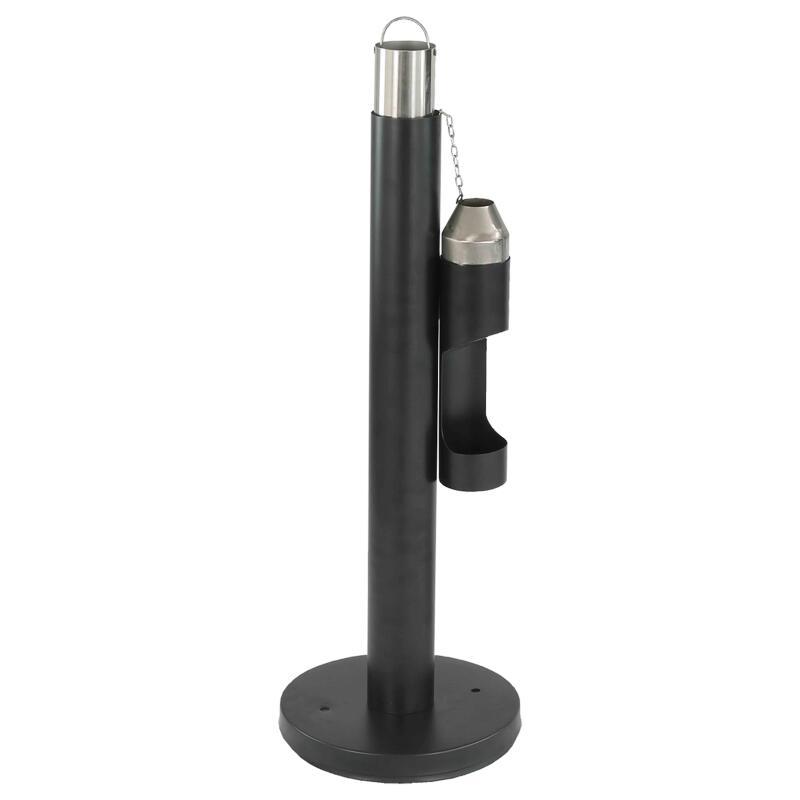 Aschenbecher für den Außenbereich zur Befestigung am schwarzen Boden