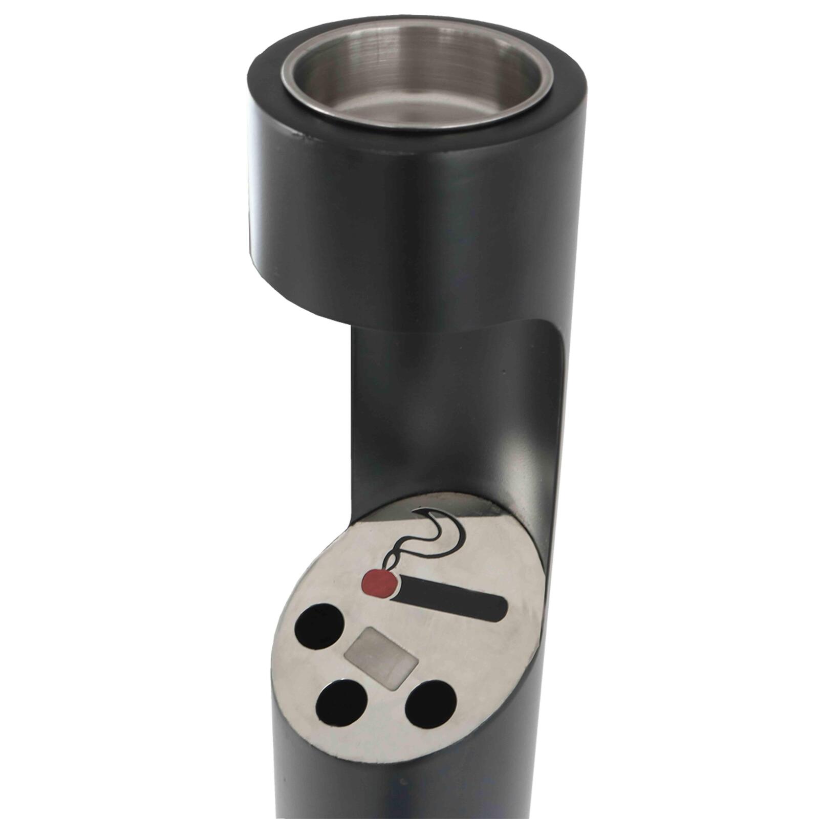 Aschenbecher für den Außenbereich zur Befestigung am schwarzen Boden