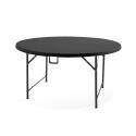 Klapptisch schwarz rund 150 cm aus HDPE – 8 Sitzplätze
