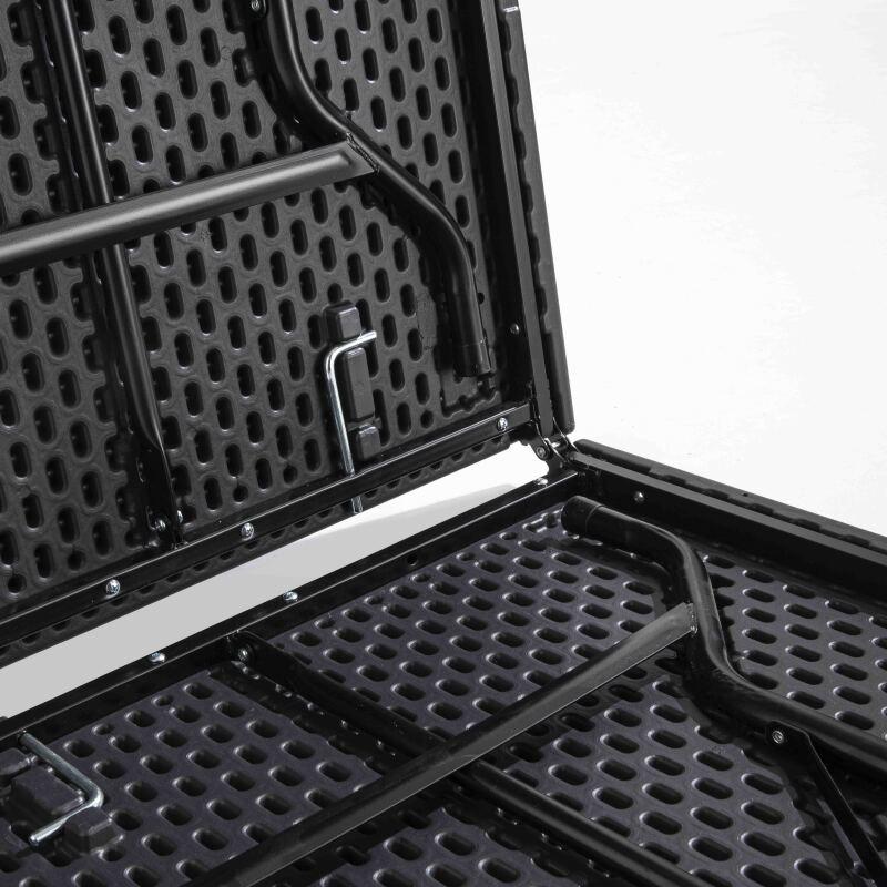 Klapptisch schwarz aus HDPE 180 cm – 8 Sitzplätze