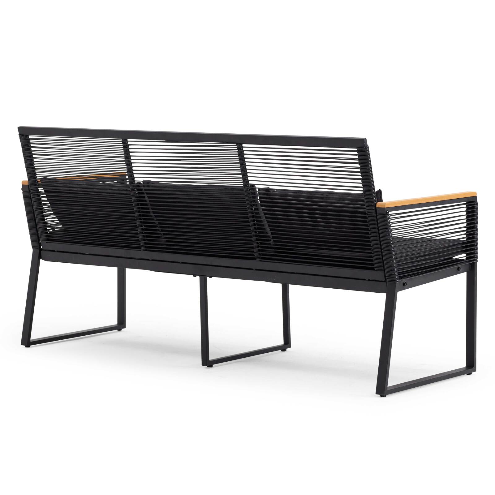 Gartenmöbel aus schwarzen geflochtenen Drähten – 5 Sitzplätze