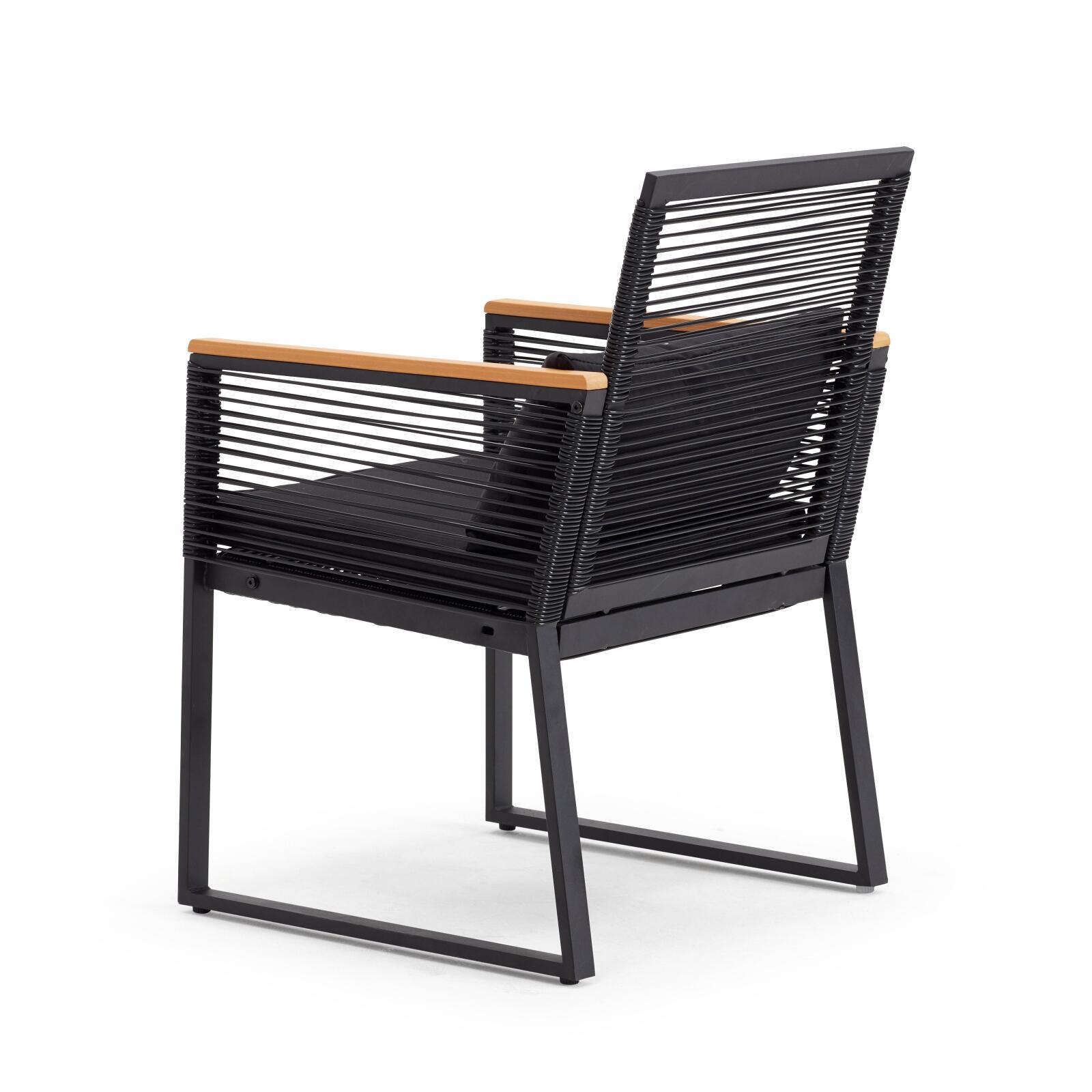 Gartenmöbel aus schwarzen geflochtenen Drähten – 5 Sitzplätze