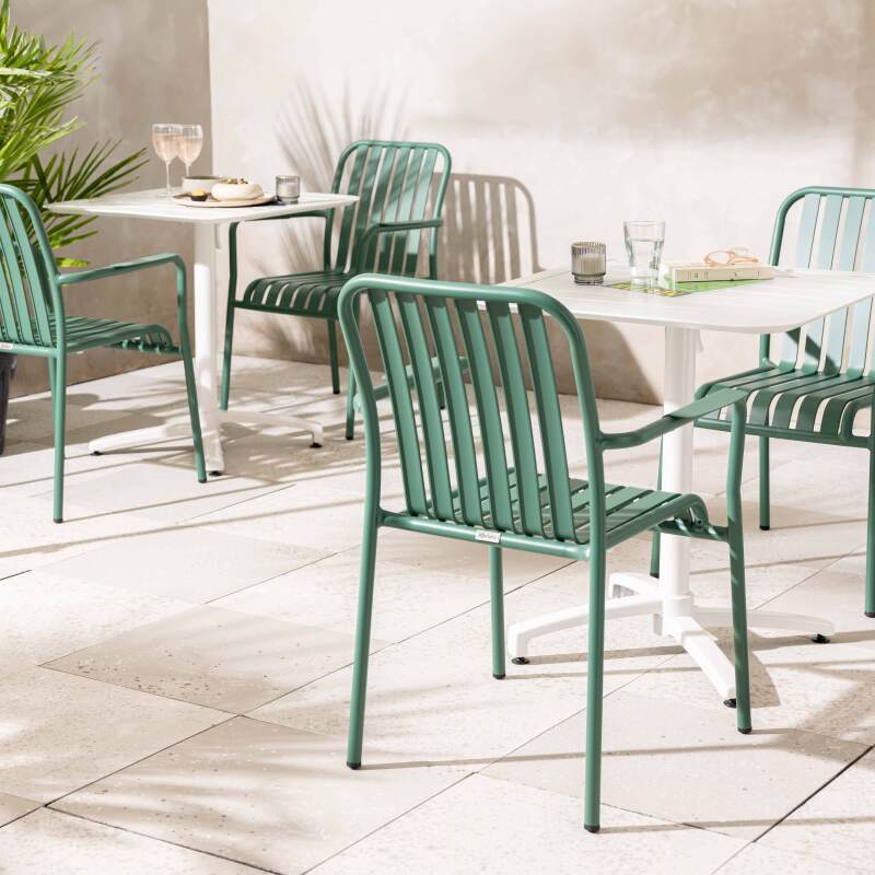 Terrassenstuhl mit Armlehnen aus Aluminium (3/7)