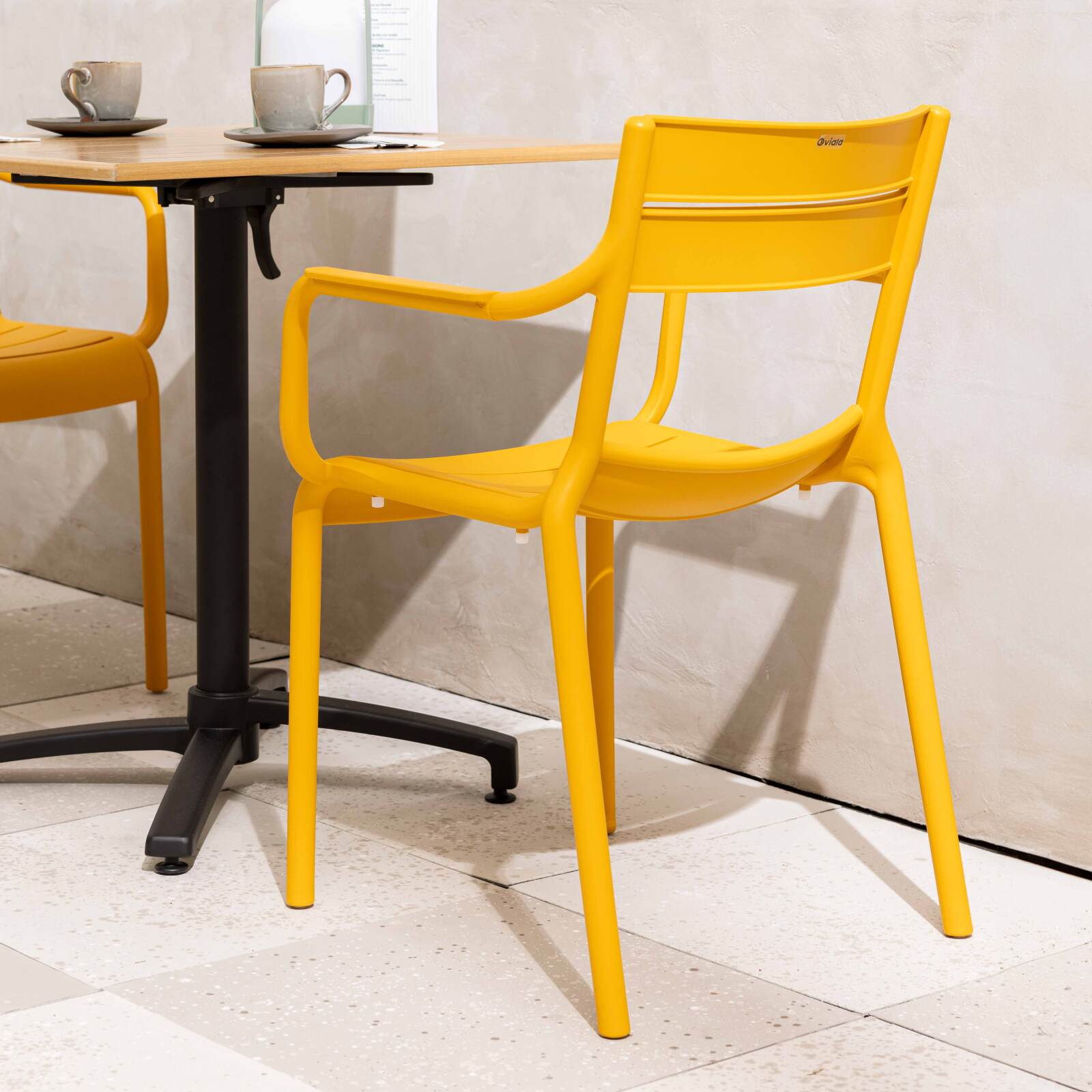 4er-set Terrassenstühlen mit Kunststoffarmlehnen