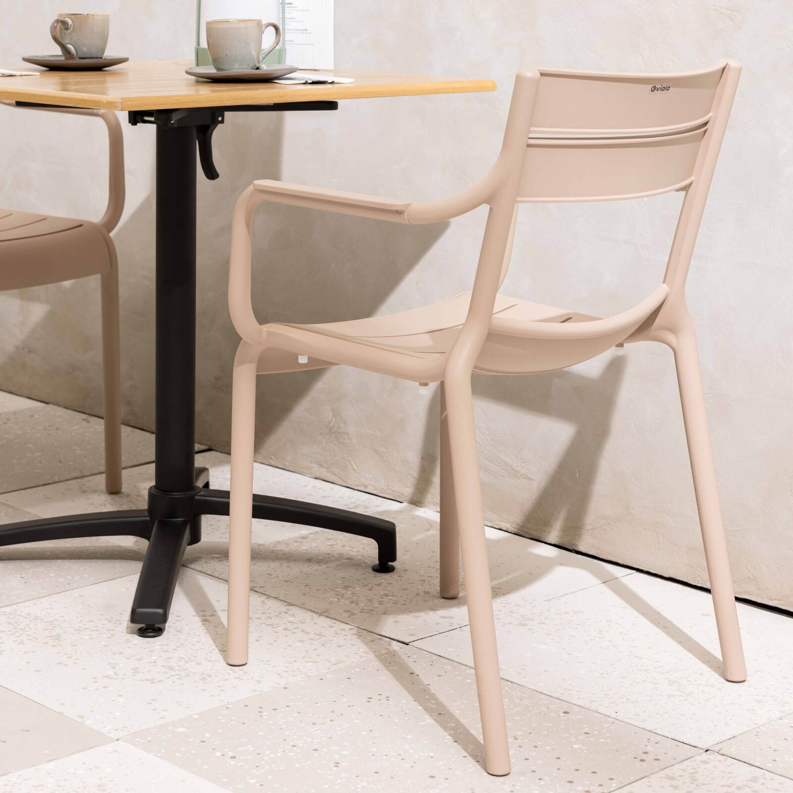 4er-set Terrassenstühlen mit Kunststoffarmlehnen