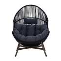 Ei-Gartensessel auf Stahl- und Rattangestell, 142 cm