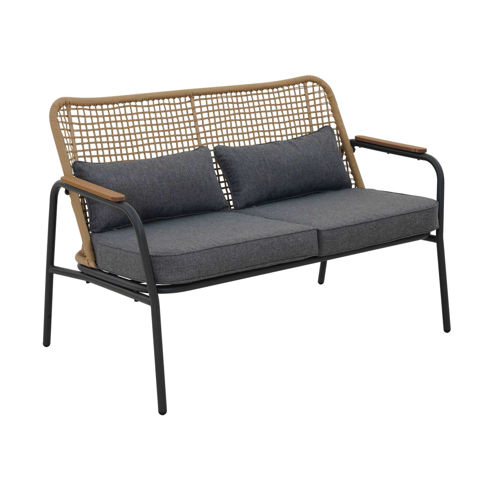 4-Sitzer-Rattan-Gartenmöbel mit Sofa, 2 Sesseln und Couchtisch