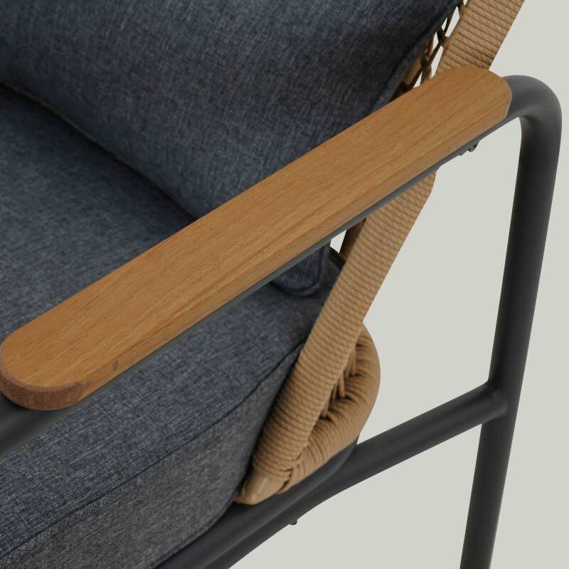 4-Sitzer-Rattan-Gartenmöbel mit Sofa, 2 Sesseln und Couchtisch