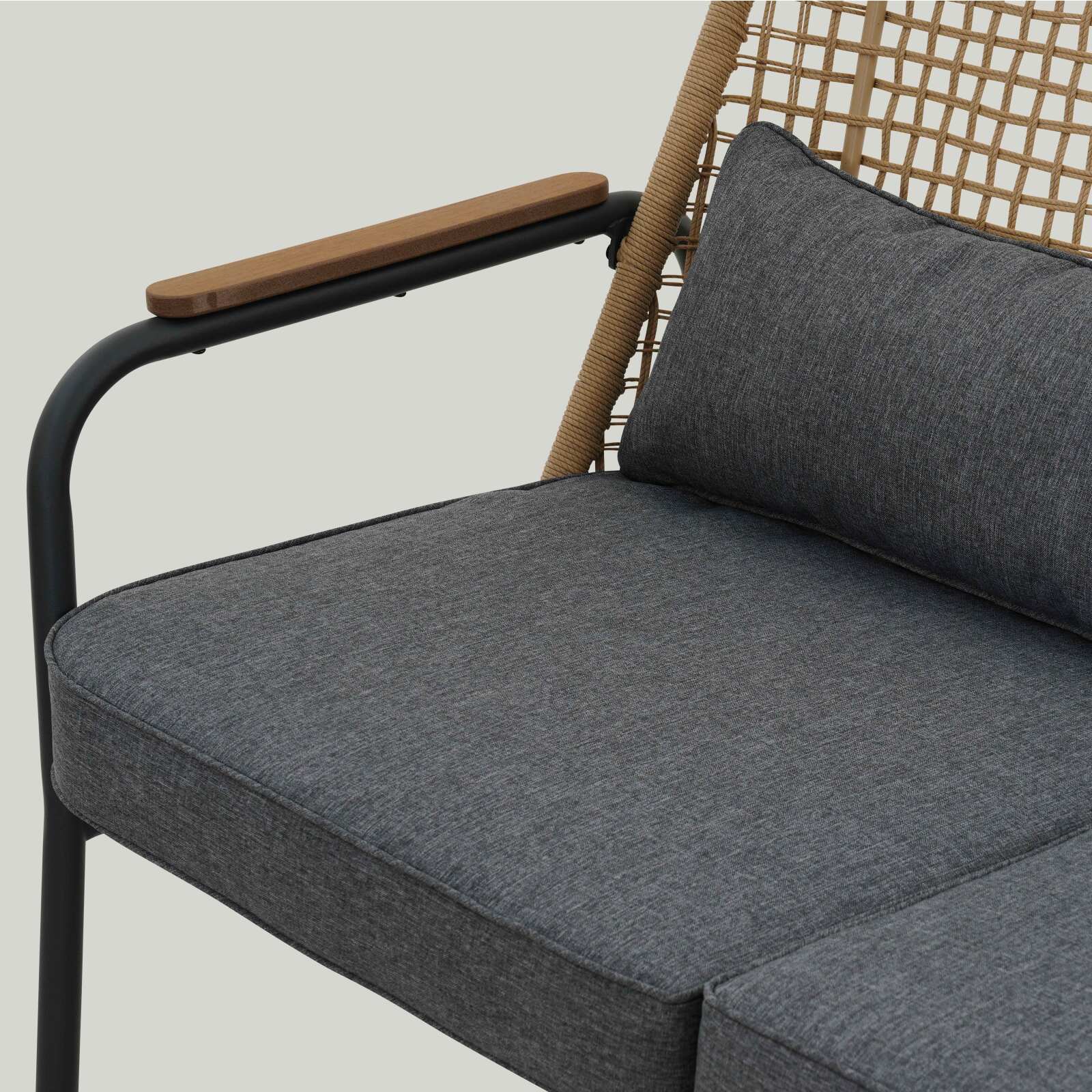 4-Sitzer-Rattan-Gartenmöbel mit Sofa, 2 Sesseln und Couchtisch