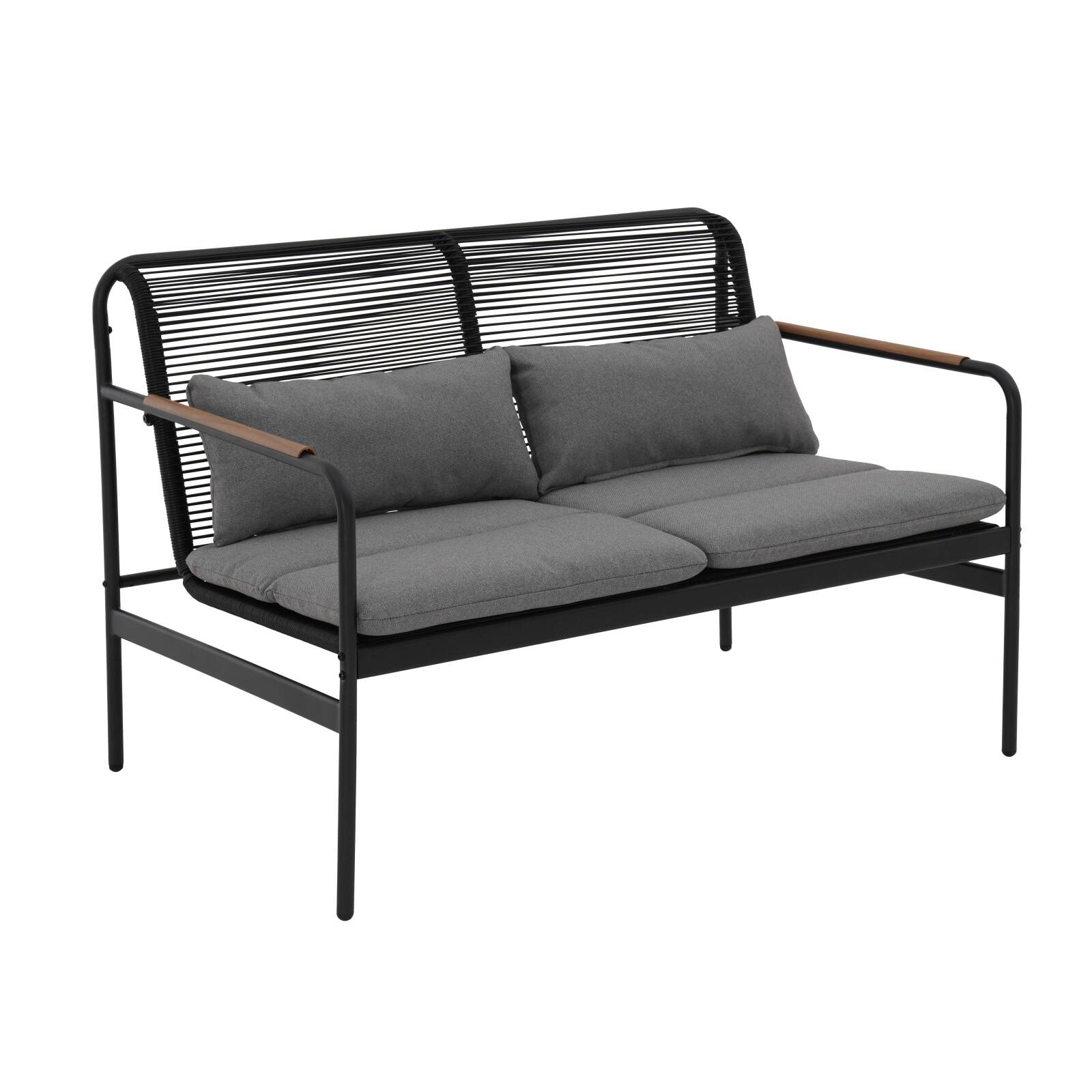 4-Sitzer-Gartenmöbel aus Metall mit 1 Sofa, 2 Sesseln und Couchtisch