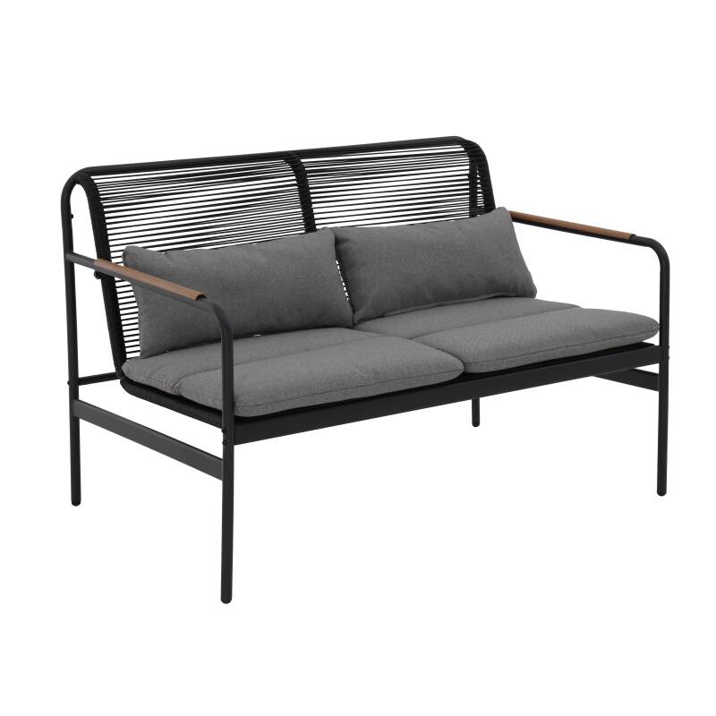 4-Sitzer-Gartenmöbel aus Metall mit 1 Sofa, 2 Sesseln und Couchtisch