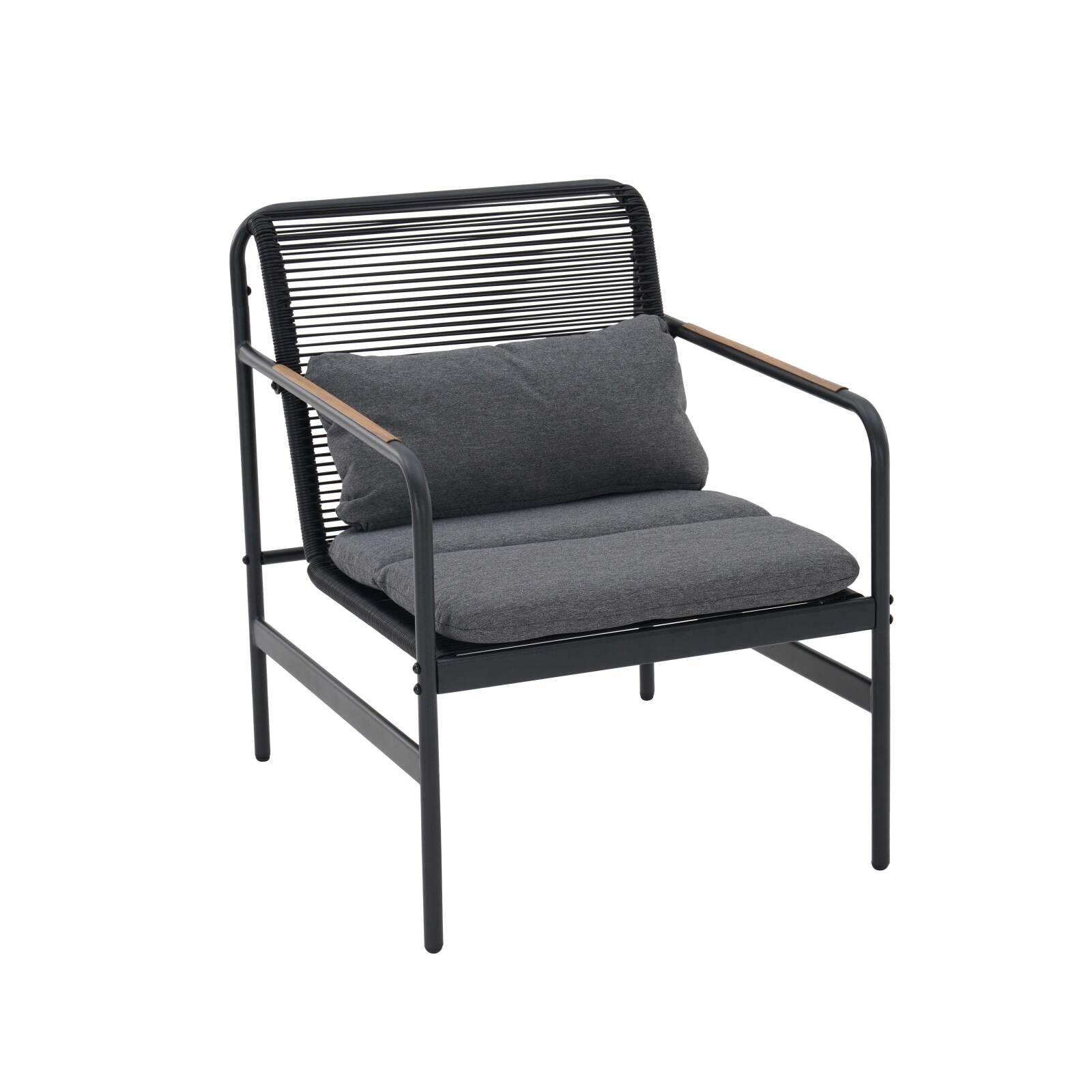 4-Sitzer-Gartenmöbel aus Metall mit 1 Sofa, 2 Sesseln und Couchtisch