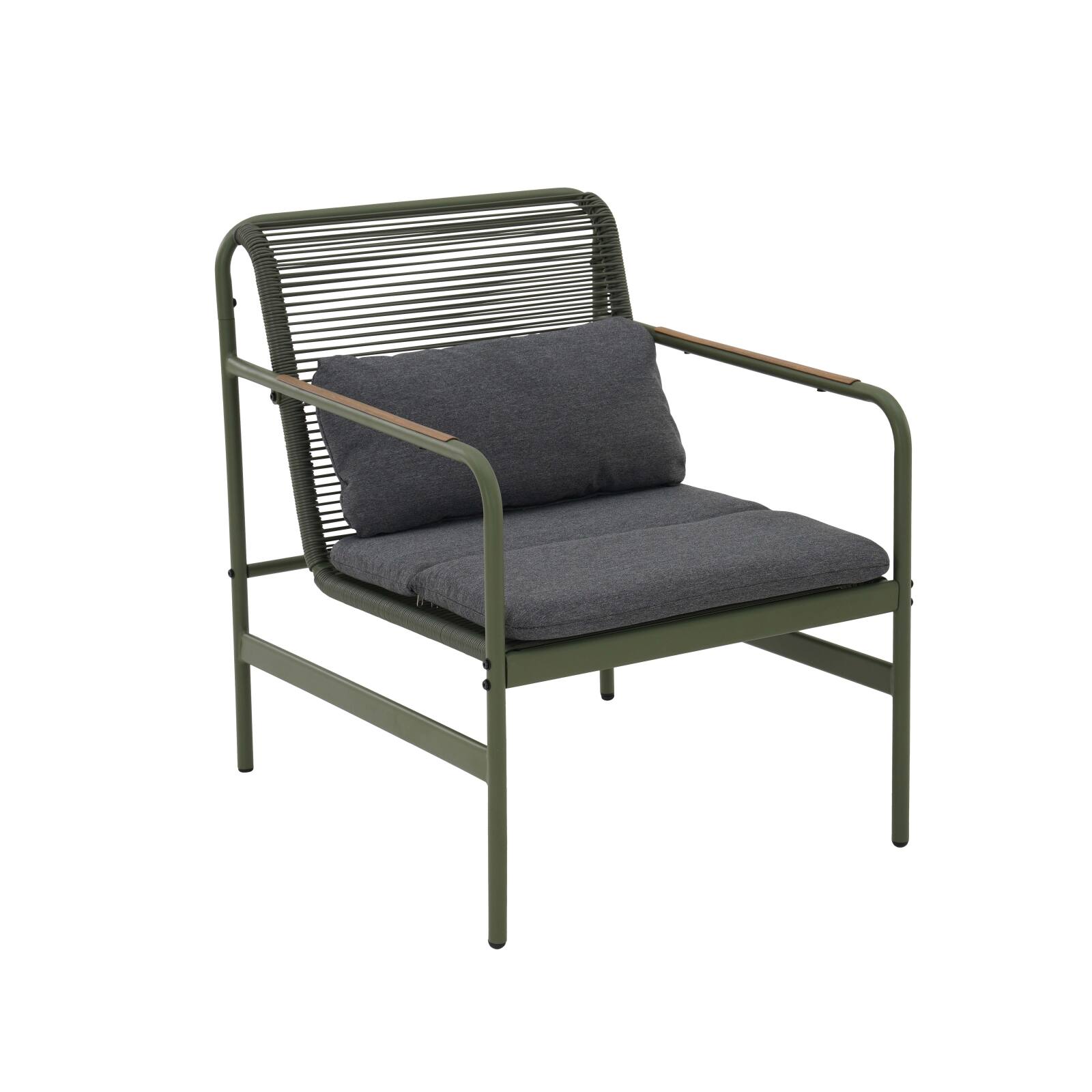 4-Sitzer-Gartenmöbel aus Metall mit 1 Sofa, 2 Sesseln und Couchtisch