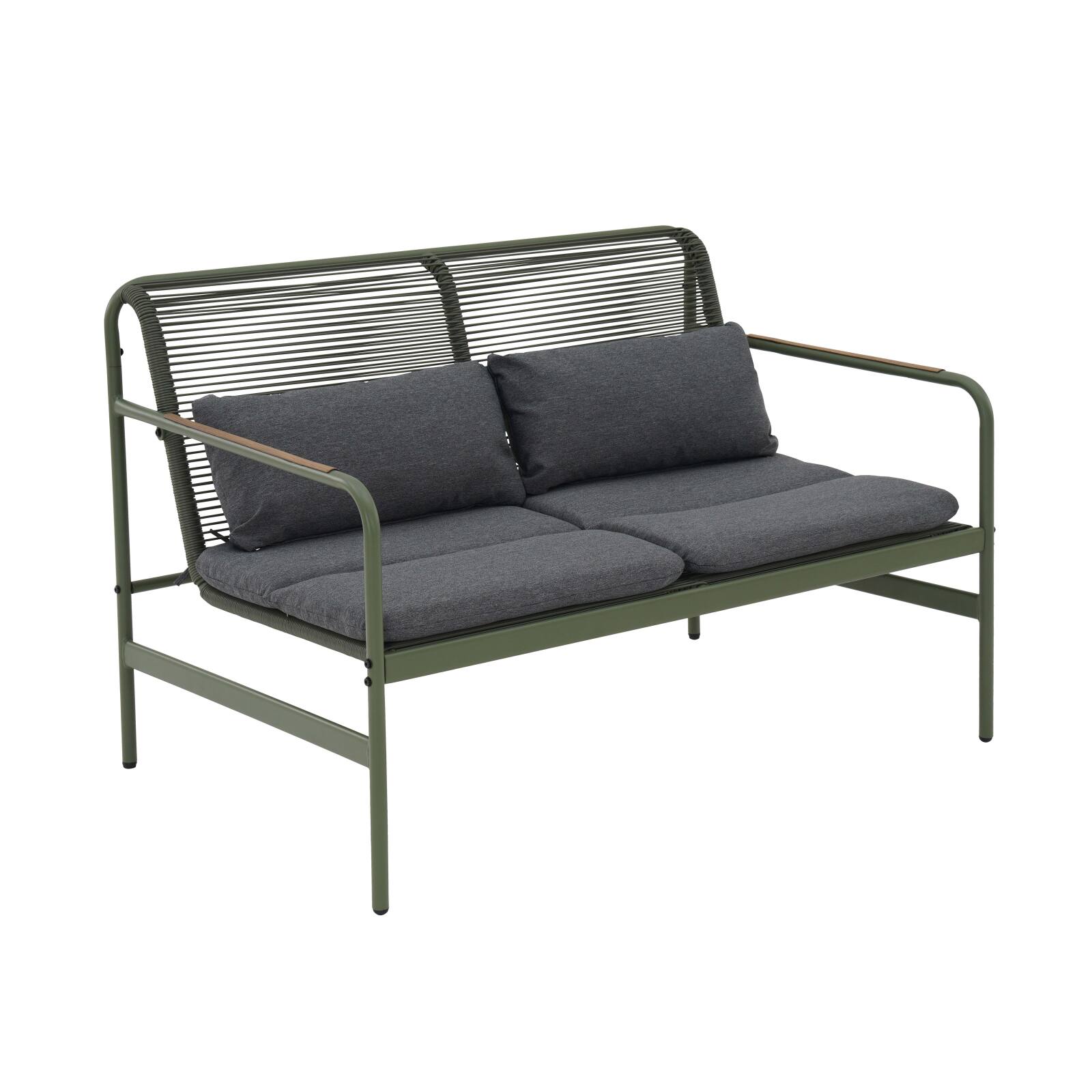 4-Sitzer-Gartenmöbel aus Metall mit 1 Sofa, 2 Sesseln und Couchtisch