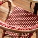 Terrassentisch ⌀60 cm, laminiert und 2 Bistrostühle aus Aluminium und synthetischem Rattan
