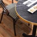 Terrassentisch ⌀60 cm, laminiert und 2 Bistrostühle aus Aluminium und synthetischem Rattan
