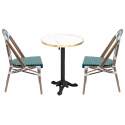 Terrassentisch ⌀60 cm, laminiert und 2 Stühle im Pariser Bistro-Stil