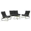 4-Sitzer-Gartenmöbel aus Metall mit 1 Sofa, 2 Sesseln und Couchtisch