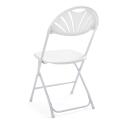 Klappstuhl weiss für den Empfang mit Lochmuster aus HDPE - 12er-Set