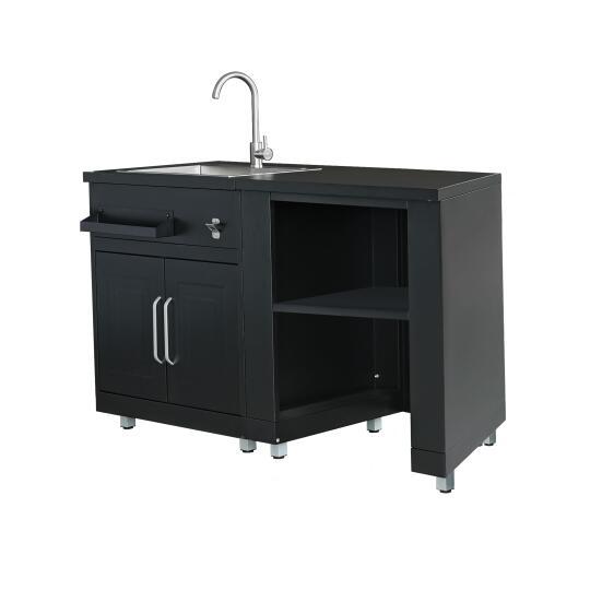 Outdoor-Küche aus Metall mit Outdoor-Spüle und Stauraum – 2 Module | Oviala