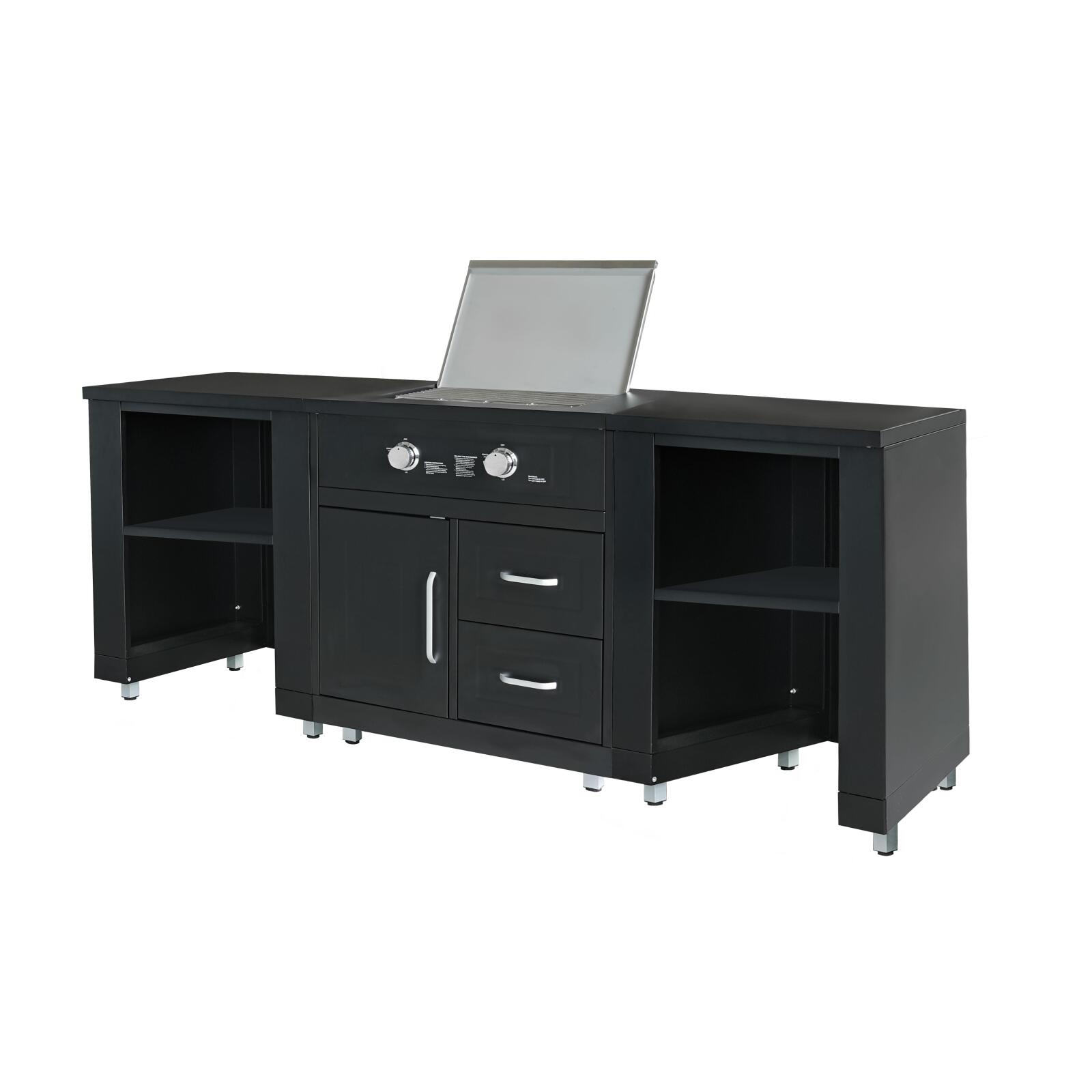 3-Element-Außenküche aus Stahl mit Gasherd 3-Element-Außenküche aus Stahl mit Gasherd