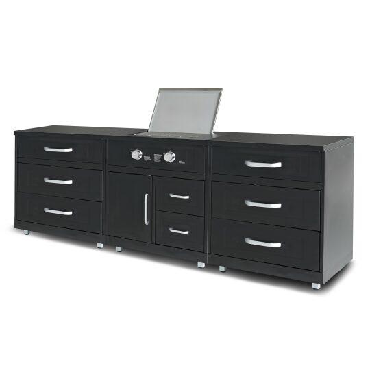 Outdoor-Küche aus Metall mit Gasherd und Stauraum – 3 Module | Oviala