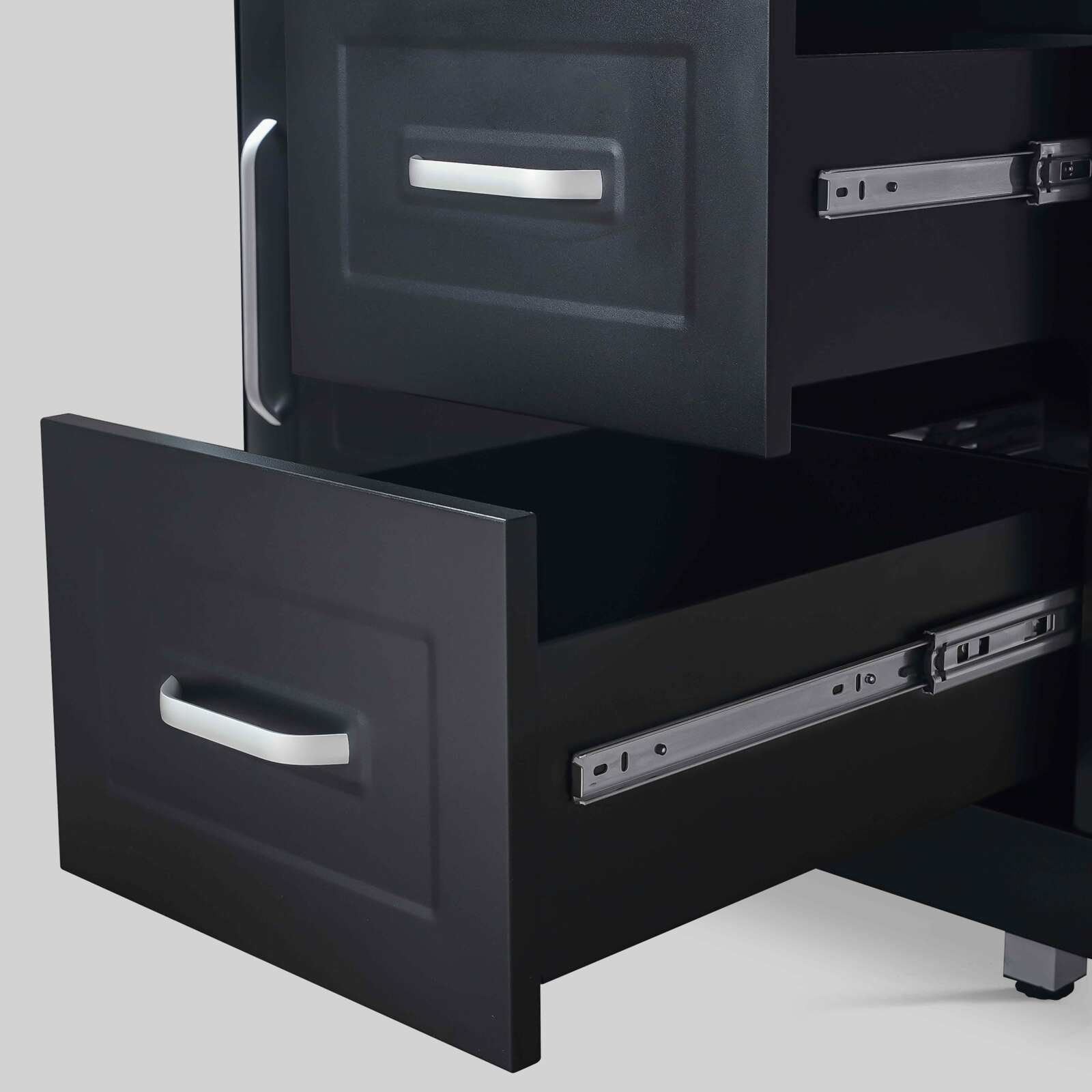 3-Elemente-Außenküche aus Stahl mit Grill